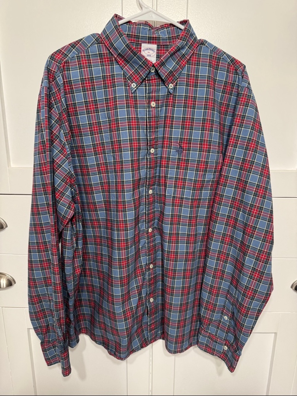 Brooks Brothers Blue and Red Plaid Button-Down Shirt